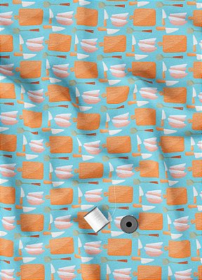 Tecido Oxford Estampa Digital Tábua Azul 1,55m de Largura