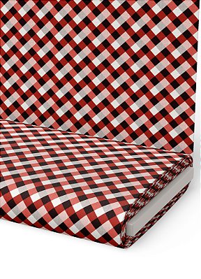 Tecido Oxford Estampa Digital  Trançado Laranja e Preto 1,55m de Largura