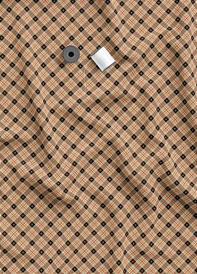Tecido Oxford Estampa Digital  Xadrez Palha Triangulo Marrom 1,55m de Largura