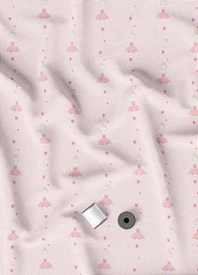 Tecido Oxford Estampa Digital Balé Amor 1,55m de Largura