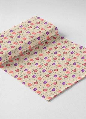 Tecido Oxford Estampa Digital Presente de Amor 1,55m de Largura