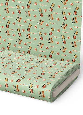 Tecido Oxford Estampa Digital Locomotiva 1,55m de Largura