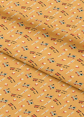 Tecido Oxford Estampa Digital Trem 1,55m de Largura