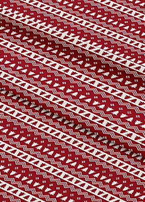 Tecido Oxford Estampa Digital Árvore Vermelha Natal 1,55m de Largura