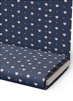 Tecido Oxford Estampa Digital Coraçãozinho Fundo Marinho 1,55m de Largura