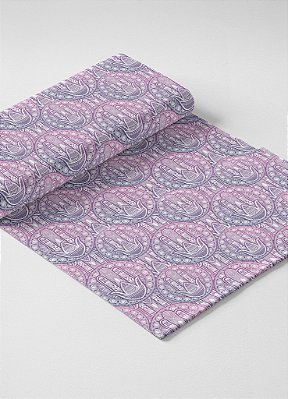 Tecido Oxford Estampa Digital Flor de Lótus Lilás 1,55m de Largura