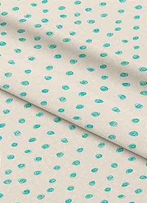 Tecido Oxford Estampa Digital Bolinha Azul Fundo Branco 1,55m de Largura