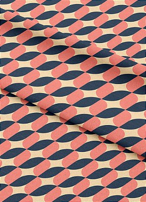 Tecido Oxford Estampa Digital Folhas Laranja e Preto 1,55m de Largura