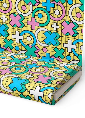 Tecido Oxford Estampa Digital Xadrez Colorido Fundo Amarelo 1,55m de Largura