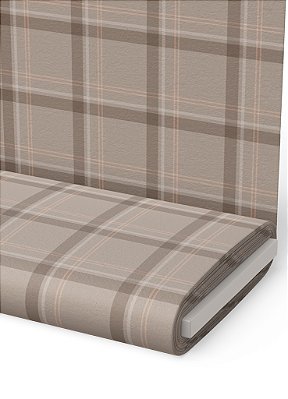 Tecido Oxford Estampa Digital Xadrez Palha e Marrom 1,55m de Largura
