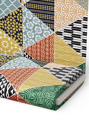 Tecido Oxford Estampa Digital Flores e Formas Multicores 1,55m de Largura