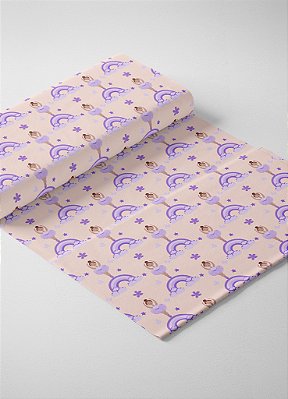 Tecido Oxford Estampa Digital Pequena Bailarina Lilás 1,55m de Largura