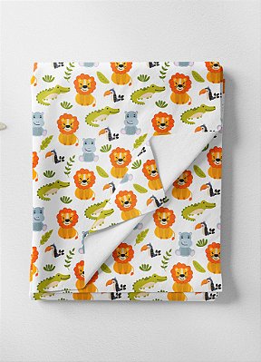 Tecido Oxford Estampa Digital Bichinhos na Selva 1,55m de Largura