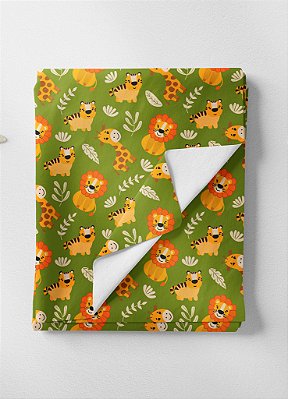 Tecido Oxford Estampa Digital Selvinha Fundo Verde 1,55m de Largura