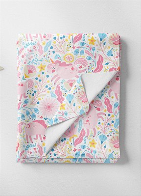 Tecido Oxford Estampa Digital Unicórnio Floral 1,55m de Largura