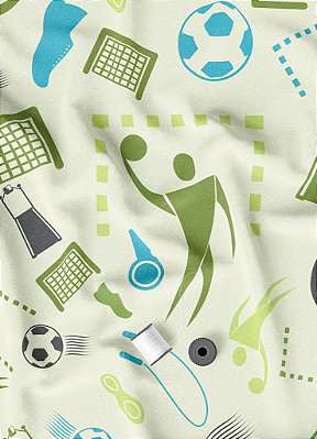 Tecido Oxford Estampa Digital Handebol Verde 1,55m de Largura