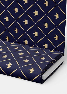 Tecido Oxford Estampa Digital Arabesco Coroa Dourada 1,55m de Largura