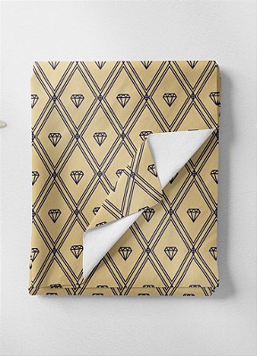 Tecido Oxford Estampa Digital Arabesco Diamante Marinho 1,55m de Largura