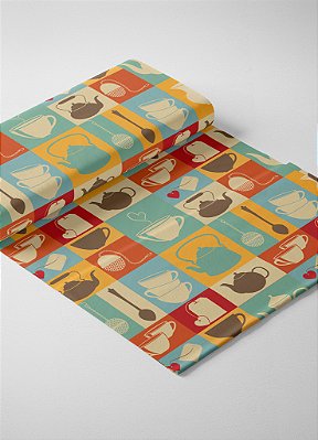 Tecido Oxford Estampa Digital Quadrinhos Da Cozinha 1,55m de Largura