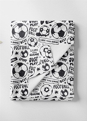 Tecido Oxford Estampa Digital Futebol Branco e Preto 1,55m de Largura