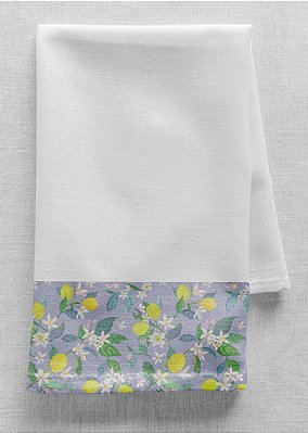 Tecido Oxford Estampa Digital Limão Fundo Roxo 1,55m de Largura