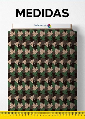 Tecido Helanca Estampa Digital Camuflada Folhas 1,55m de Largura