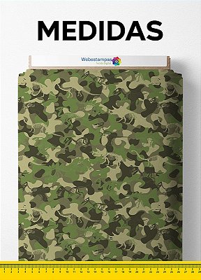 Tecido Helanca Estampa Digital Camuflagem e Dinos 1,55m de Largura