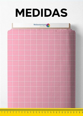 Tecido Helanca Estampa Digital Quadriculado com Rosa 1,55m de Largura
