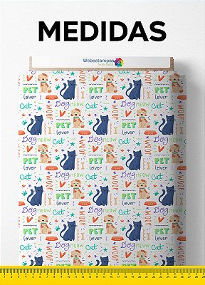Tecido Helanca Estampa Digital Pet Lover 1,55m de Largura