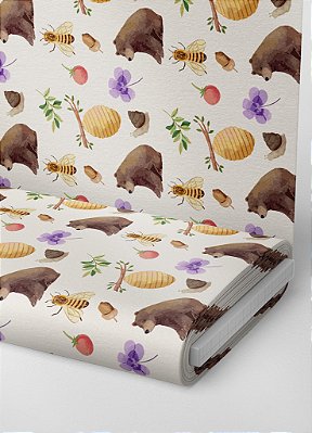 Tecido Helanca Estampa Digital Urso Aquarela 1,55m de Largura