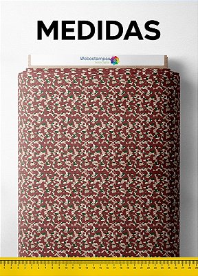 Tecido Helanca Estampa Digital Camuflagem Pequena Vermelho 1,55m de Largura