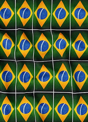 Tecido Helanca Estampa Digital Bandeirinhas do Brasil 1,55m de Largura