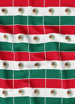 Tecido Helanca Estampa Digital Bandeirinhas do México 1,55m de Largura