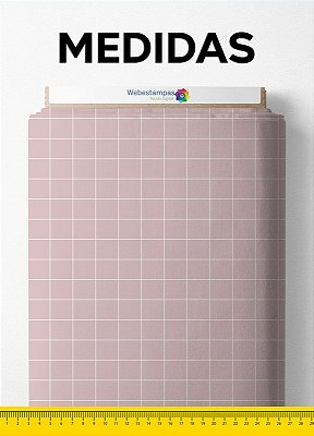 Tecido Velboa Estampa Digital Quadriculado Fundo Rosa 1,55m de Largura