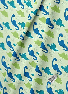 Tecido Veludo Suede Estampa Digital Dinos 1,40m de Largura