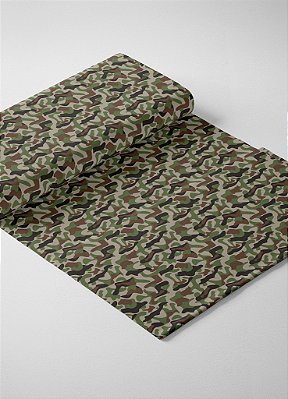 Tecido Veludo Suede Estampa Digital Camuflado Militar 1,40m de Largura
