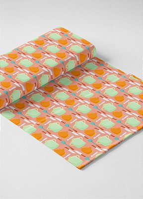 Tecido Veludo Suede Estampa Digital Jantar 1,40m de Largura