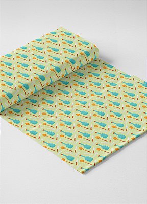 Tecido Veludo Suede Estampa Digital Talher Verde 1,40m de Largura