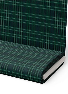 Tecido Veludo Suede Estampa Digital  Linhas Marinho e Verde 1,40m de Largura