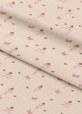 Tecido Veludo Suede Estampa Digital Balé das Borboletas 1,40m de Largura