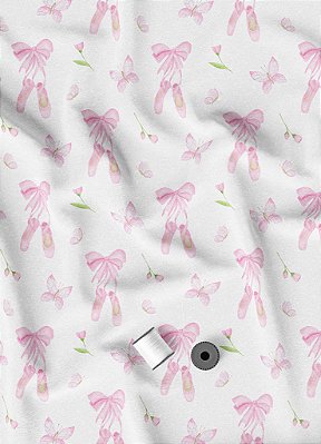 Tecido Veludo Suede Estampa Digital Tulip Ballet 1,40m de Largura