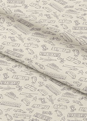 Tecido Veludo Suede Estampa Digital Ônibus 1,40m de Largura