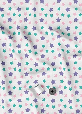 Tecido Veludo Suede Estampa Digital Constelação 1,40m de Largura