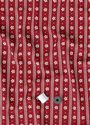 Tecido Veludo Suede Estampa Digital Natalina Vermelha 1,40m de Largura