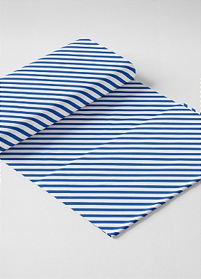 Tecido Veludo Suede Estampa Digital Linhas Marinho e Branco 1,40m de Largura