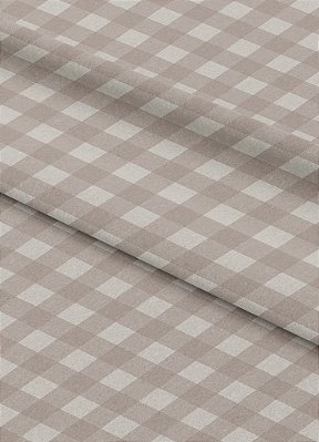Tecido Veludo Suede Estampa Digital Xadrez Palha e Branco 1,40m de Largura