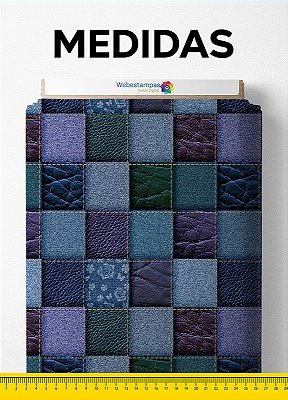 Tecido Veludo Suede Estampa Digital Texturas Verde e Azul 1,40m de Largura