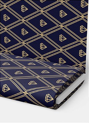 Tecido Veludo Suede Estampa Digital Arabesco Diamente Dourado 1,40m de Largura