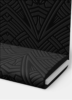 Tecido Veludo Suede Estampa Digital Arabesco Tribal Preto 1,40m de Largura