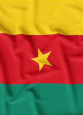 Tecido Veludo Suede Estampa Digital Bandeira de Camarões 1,40m de Largura